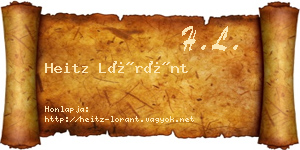Heitz Lóránt névjegykártya